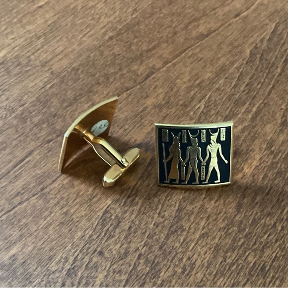 Boutons de manchette (cuff links) motifs égyptiens/achetés début années 70. - Picture 2 of 3